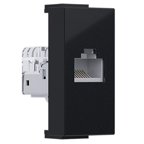 ACA LIGHTING - Компютърна розетка RJ45 CAT.5Ε, едномодулна MODYS Черен мат 10101312327