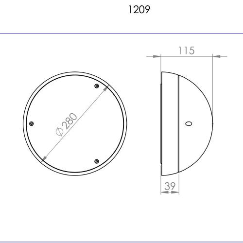 ATRA - Плафон Сириус 2, Бял 1209 Ф280