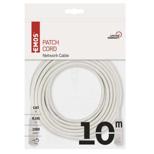EMOS - Корда Cat.5e U/UTP PVC сива – 10m  S9126