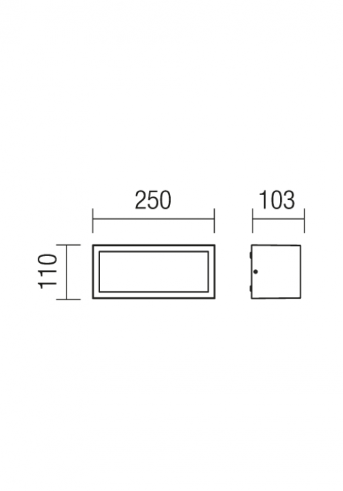 REDO GROUP - Аплик влагозащитен BRICK 9896  AP/PL 1X23W E27 IP54 DG