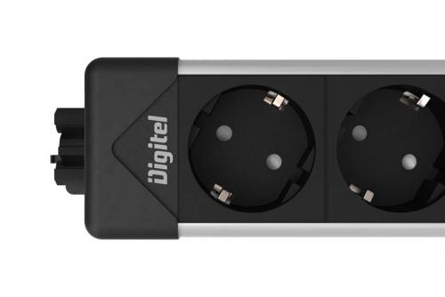 DIGITEL - Контакт за монтаж на плот/бюро Inox, Шуко, 5x контакт UNDER DESK LEGS