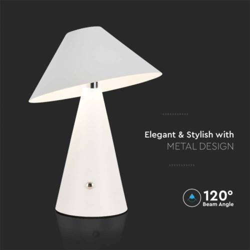 V-TAC - LED Настолна Лампа наклонена 1800mAh Батерия 180 x 240 3 в 1 бяло Тяло SKU: 7947