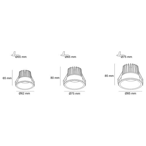 POLARIS LIGHTING - LED ЛУНА за вграждане VALE DALI DIM кръгла Ø62/H65mm 5W 3000K 475lm бяла 1011-5D