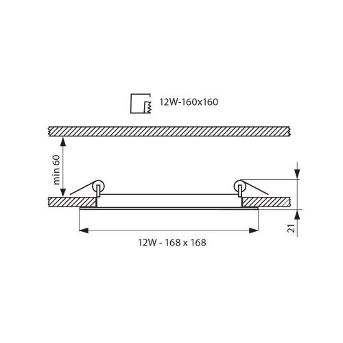 VIVALUX - LED panel GRID LED - 12W - 850lm - white - 4000K VIV003392