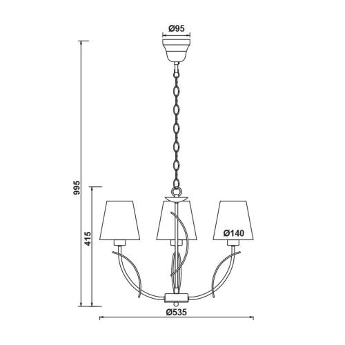ACA LIGHTING - Полилей TEXTILE & CRYSTAL  DLA11793BG