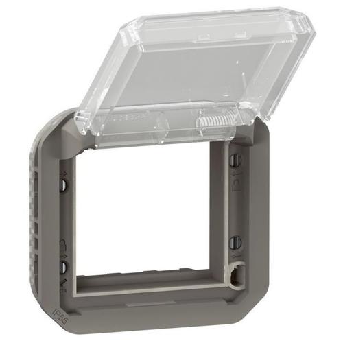 LEGRAND - Adapter for Mosaic 45x45mm with transperant cover mechanism color Anthracite IP55 Plexo New 69880L