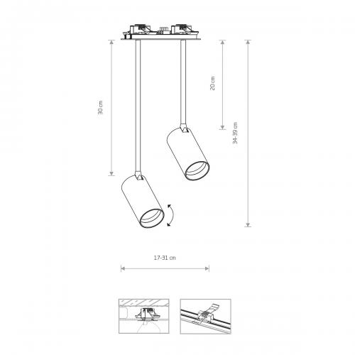 NOWODVORSKI - Spot lamp 7740 MONO SURFACE LONG II BLACK • GU10 2X10W only LED • IP20