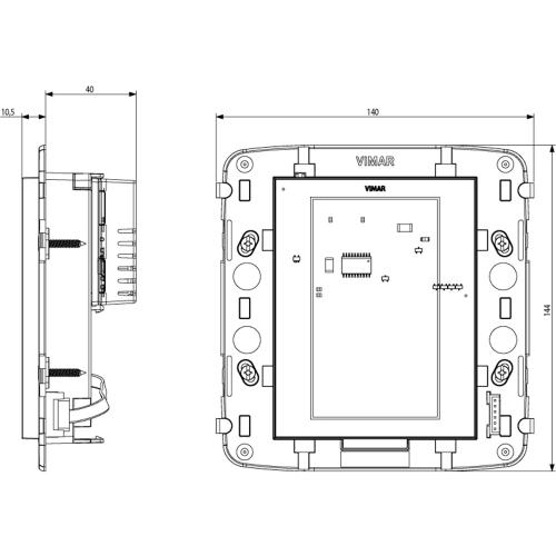 VIMAR - 21848.1.B - Сензорен екран KNX 4,3 инча Full Flat Бял EIKON