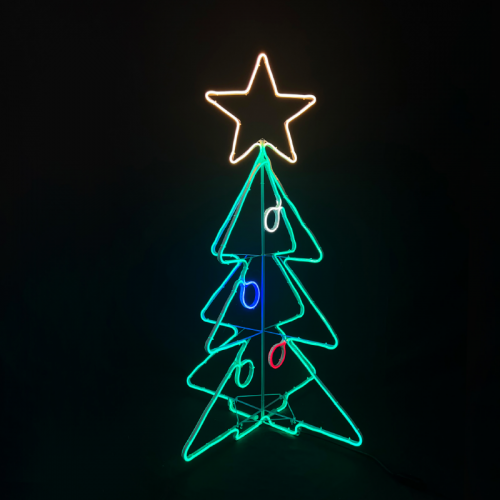 ACA LIGHTING - 1000 LED светлини , мотив 3D Коледна елха, многоцветна светлина, външна употреба IP65, X081000359