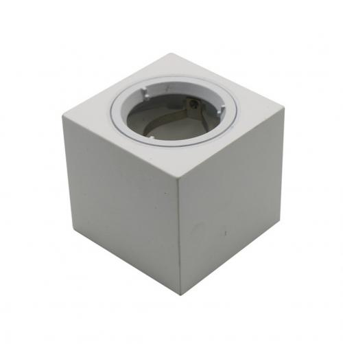 V-TAC - GU10 Гипсова Отливка Квадрат С Алуминиев Ринг Бял SKU 3666 VT-716 