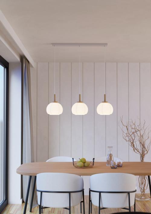 EGLO - Пендел SUMMERHILL E27 3X40W дърво/бяло - 44066