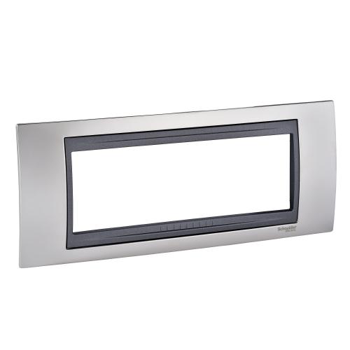 SCHNEIDER ELECTRIC - MGU66.106.239 Unica Top - cover frame - 6 modules - matt nickel/graphite