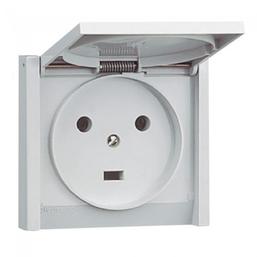 LEGRAND - Socket outlet Plexo - IP44 - 20 A - 2P+E - flush mounting - grey  55703