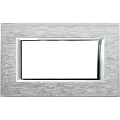 BTICINO - HA4804CR  Рамка 4М brushed chrome анодизирана метална правоъгълна Axolute