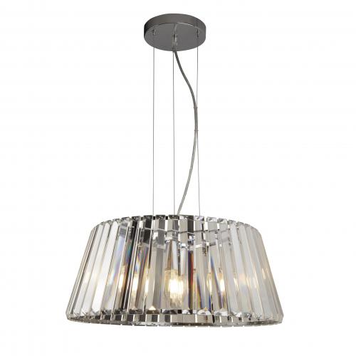 SEARCHLIGHT -  2895-5CC Tiara 5lt Pendant, Chrome With Crystal Glass 