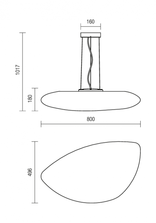 REDO GROUP - pendant luminaire STONE 9989  SU 80CM E27 2X15W IP65 OPAL