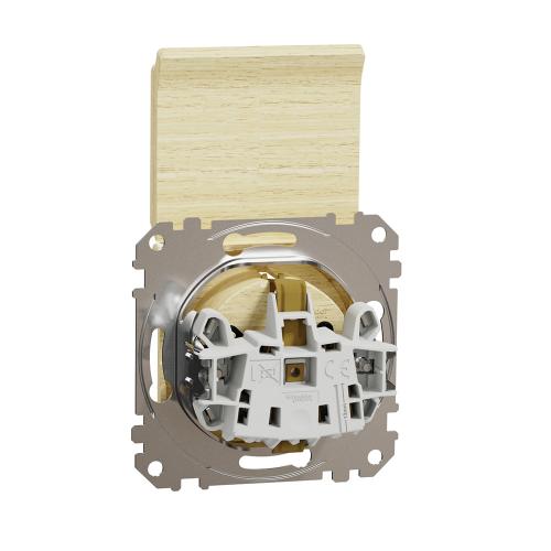 SCHNEIDER ELECTRIC - SDD180023 Sedna Design & Elements Контакт шуко с капак и детска защита, 2P+E  винтово свързване 16А 250V бреза