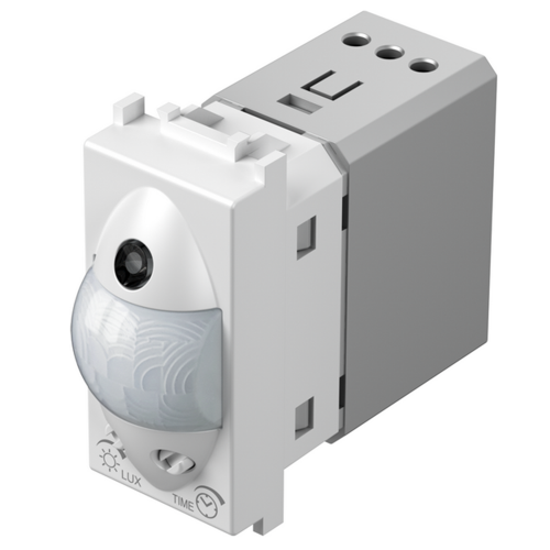 TEM - EM31MW Motion sensor PIR, 110°, range 8m @ h=1.2m, 5A, requires neutral, 1M, color White mattt, Modul