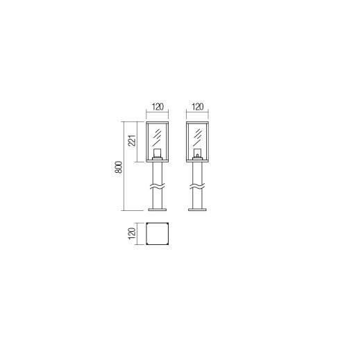SMARTER - Garden Pillar MIDAS 90283 black E27 42W IP44