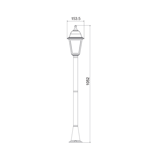 ACA LIGHTING - Градински фенер стоящ черен 105см влагозащитен IP44 PLGP5B