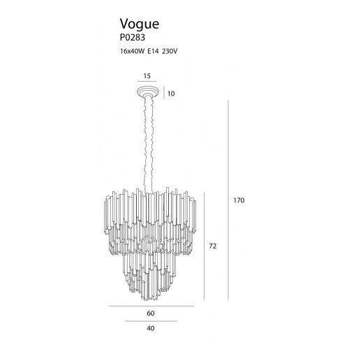 MAXLIGHT - Полилей VOGUE P0283,Ø: 60см + 40см,16 x 40W E14 230V