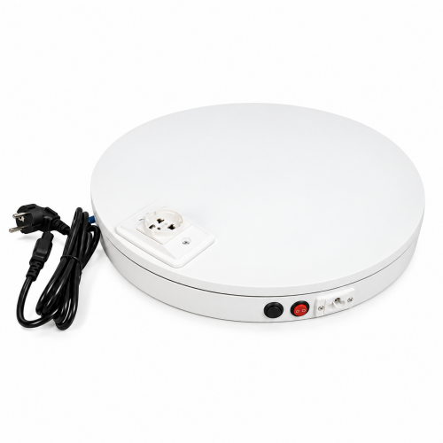 ACA LIGHTING - RBP40 Rotating Display Stand with Power Socket – Ø40 cm, White