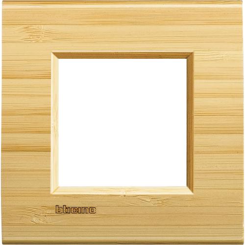 BTICINO - LNA4802LBA Square cover plate 2 modules - bamboo 
