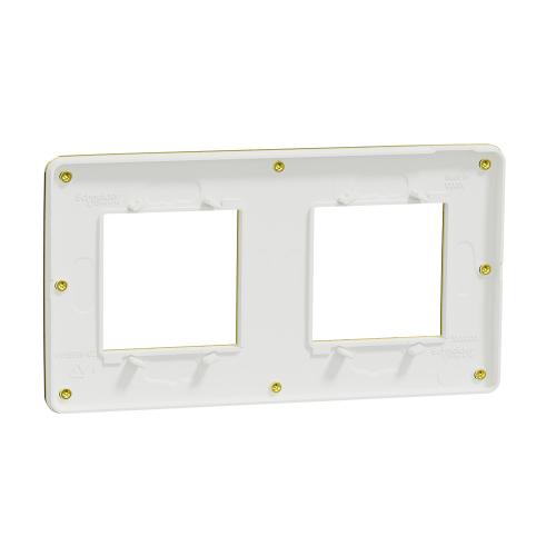 SCHNEIDER ELECTRIC - NU280459 декоративна рамка двойна злато/ бяло Unica Studio грапава повърхност
