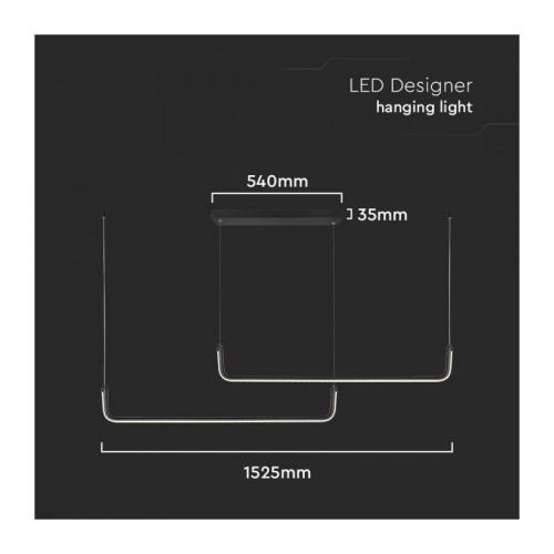 V-TAC - 24W LED Designer Hanging Light Black 4000K SKU: 6941