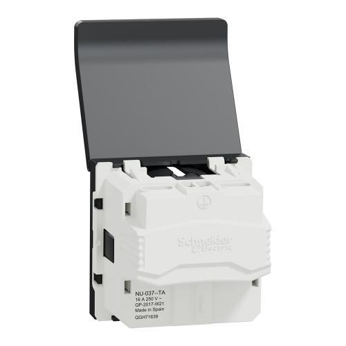 SCHNEIDER ELECTRIC - NU303754TA Контакт шуко с ДЗ+ капак 2P+E 16A, антрацит