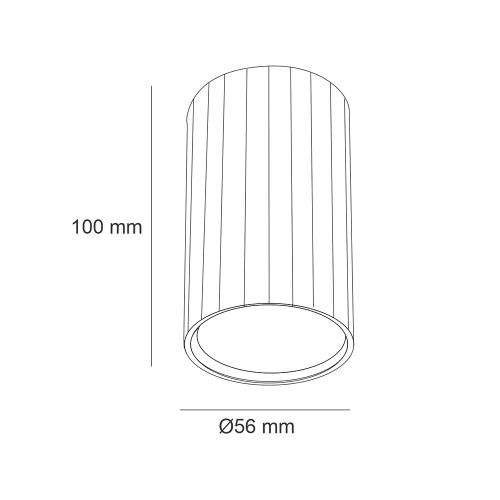 POLARIS LIGHTING - ЛУНА за открит монтаж PUSH кръгла Ø56mmx100mm GU10 220V черна 1118