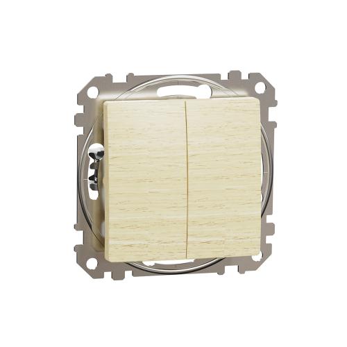 SCHNEIDER ELECTRIC - SDD180105 Sedna Design & Elements - Double One Way switch - 10AX 250V without frame birch