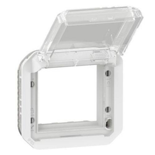 LEGRAND - Adapter for Mosaic 45x45mm with transperant cover mechanism color White IP55 Plexo New 69695L