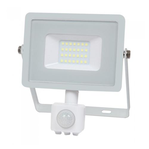 V-TAC - 20W LED Прожектор Сензор SAMSUNG Чип Бяло Тяло 6400K SKU: 450
