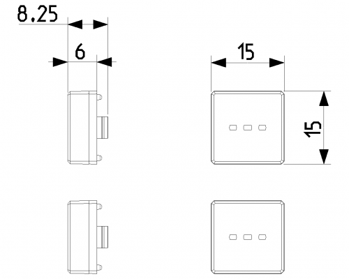 VIMAR - 2 buttons Flat w/o symbol lightable nick - 22751.11
