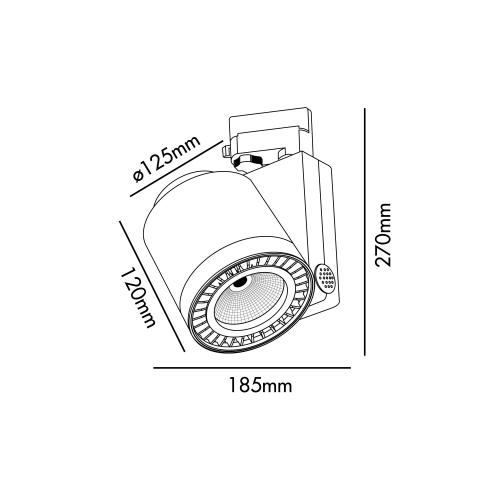 FARO -  LED прожектор   CYLINDER 010605502D LED 41W, 3000LM, 3000K