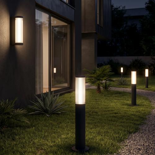 ACA LIGHTING - Влагозащитен градински стълб Д:9.3, Ш:15, В:80 см.  SJ19024   MELOA ⚡ LED 12W⚡ 860LM ⚡ 3000K ⚡ 230V ⚡ IP65 ✴ Черен 