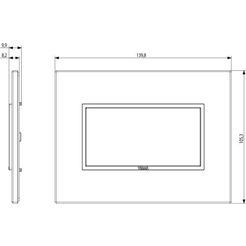 VIMAR - 21654.06 - Plate 4M aluminium black sapphire