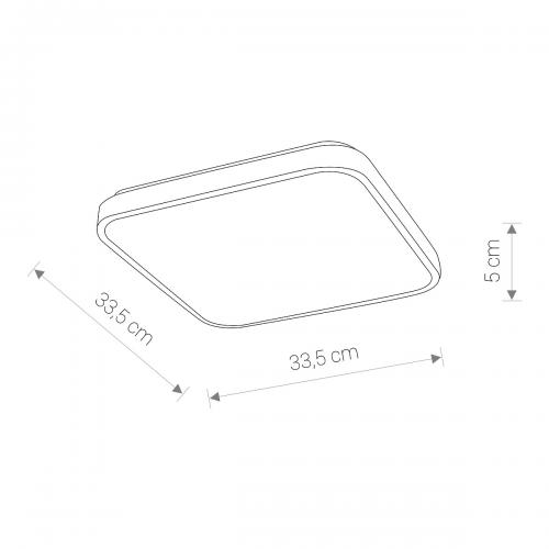 NOWODVORSKI - Bathroom plafond 8112 AGNES SQUARE LED WHITE 16W 3000K IP44 • 830 lm