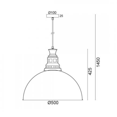 ACA LIGHTING - pendant luminaire KS198450PTR 1xE27 green/antique green