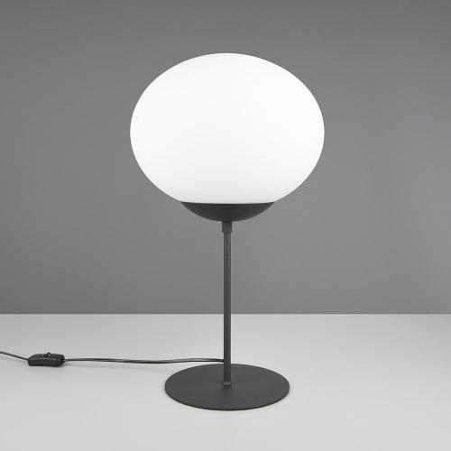 TRIO - Нощна лапма Ø30 h52cm FOMENTO – 563100132 1x E27 15W черна / бяло стъкло