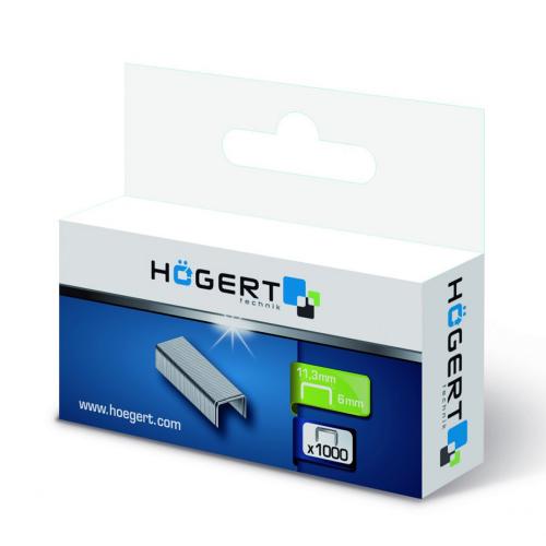 Högert Technik - Staples, type J, 6 mm, 11.3 mm, 1000 pcs HT2C050