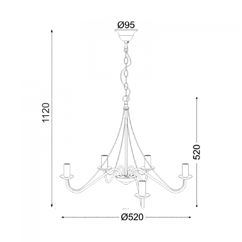 ACA LIGHTING - полилей  PALMYRA  DLA0435 5XE14