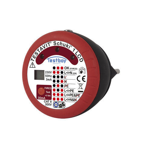 TESTBOY - Тестер за контакти с ДТЗ - 30 mA, LCD индикация Testavit Schuki 1 LCD