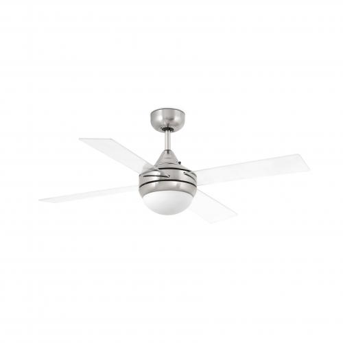 FARO - MINI ICARIA Matt nickel/transparent ceiling fan Ref.33696