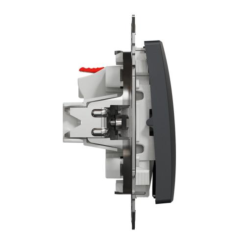 SCHNEIDER ELECTRIC - SDD114116 Девиаторен пуш бутон Sedna Design & Elements, 10А 250V, антрацит, безвинтово свързване