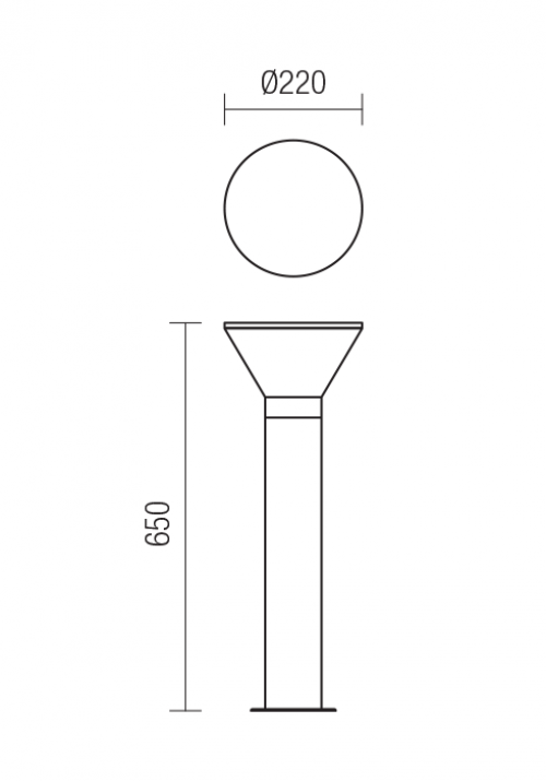 REDO GROUP - garden pole luminaire WIT  9689 ST65 E27 18W IP44 R