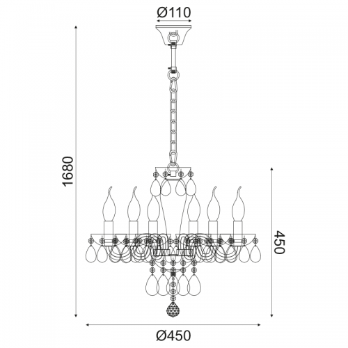 ACA LIGHTING - Полилей   Tulia   BLK82046PWC