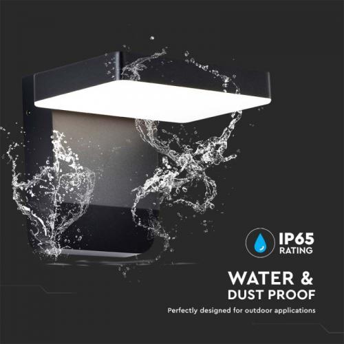 V-TAC - 20W LED Стенна Лампа Черна Квадрат 4000К IP65 SKU: 2945  VT-11020