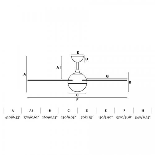 FARO - IZARO LED White ceiling fan with DC motor 33514WP